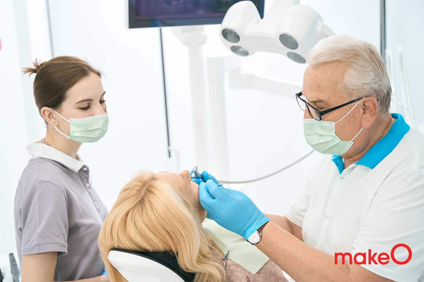 Dentist cleaning 
